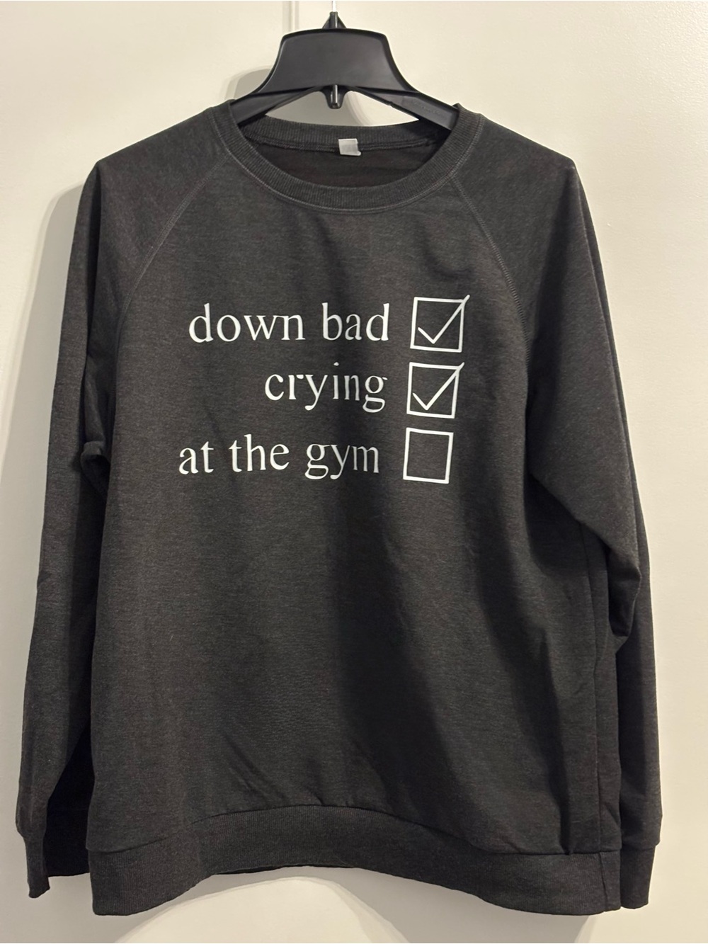 Unbranded Women's Charcoal Graphic Crewneck Sweatshirt